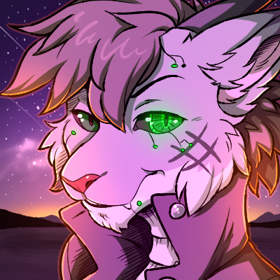 Fursona in a cyberpunk visualistic view